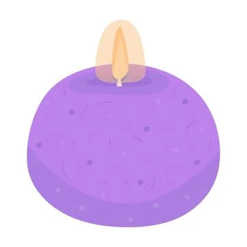 Single lit violet candle Stock Illustration
