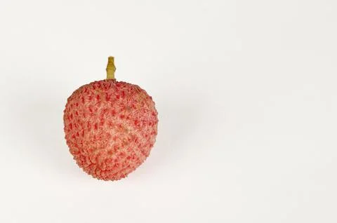 Single Litchi fruit on white Stock Photos