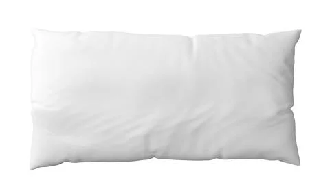 Single long pillow isolated on white background from above Ilustração Stock