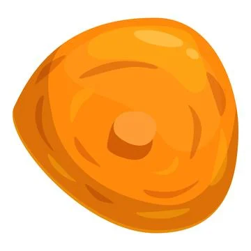 Single loquat fruit showing stem button scar, vibrant and fresh Stock Illustration
