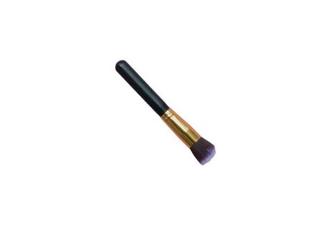 Single makeup brush isolated on white background with clipping path. Top view Stock Photos
