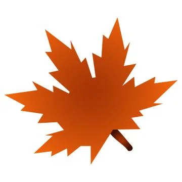 Single maple leaf. Autumn. Canadian symbol. Vector Stock Illustration