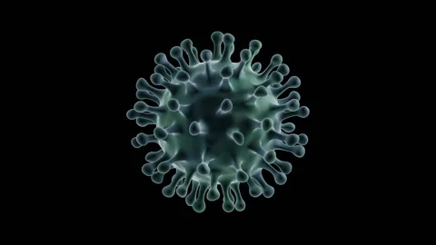 Single Microscopic Covid 19 Corona Virus with Alpha Matte - 3D Illustration Stock Footage 141483429
