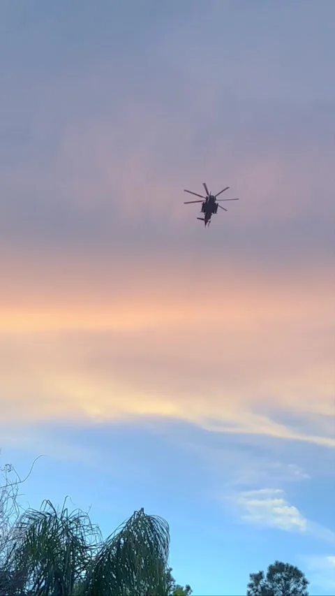 Single military chopper flying through sky, apache attack helicopter, vertical Vídeos de archivo 297031137