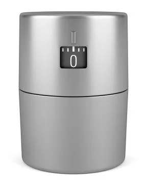 Single modern metallic kitchen timer isolated on white background Stock Illustration