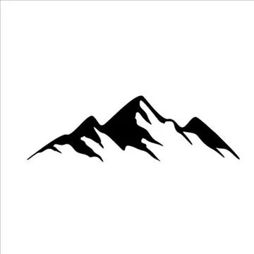 Single mountain silhouette. Mountain vector. Mountain silhouette - vector icon イラスト素材