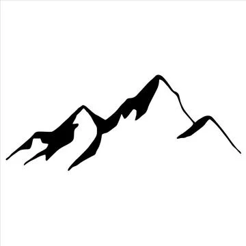 Single mountain silhouette. Mountain vector. Mountain silhouette vector icon on Ilustración de archivo