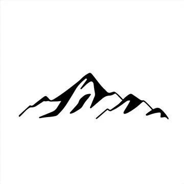 Single mountain silhouette. Mountain vector. Mountain silhouette Stock Illustration