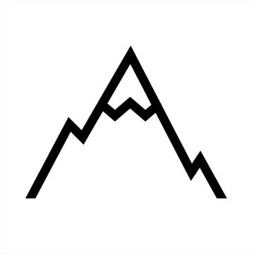 Single mountain silhouette. Mountain vector. Mountain silhouette - vector icon イラスト素材