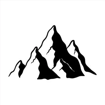 Single mountain silhouette. Mountain vector. Mountain silhouette - vector icon n Stock-Illustration