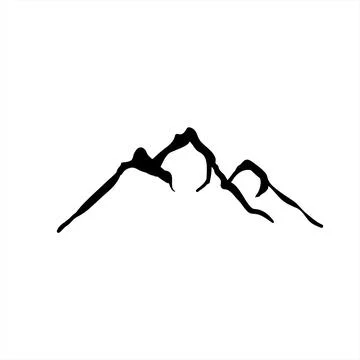 Single mountain silhouette. Mountain vector. Mountain silhouette - vector icon Stock-Illustration