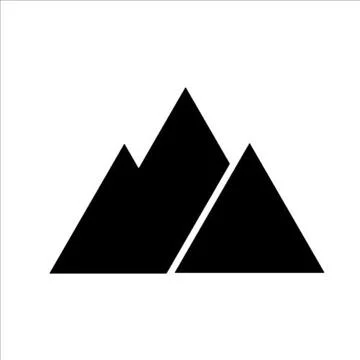 Single mountain silhouette. Mountain vector. Mountain silhouette - vector icon イラスト素材