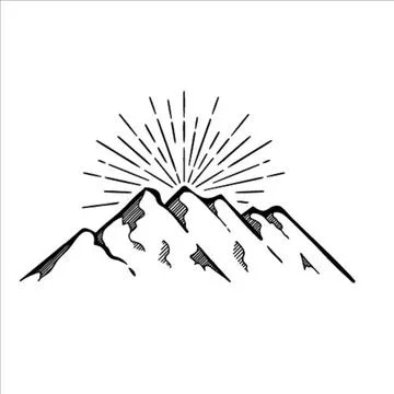 Single mountain silhouette. Mountain vector. Mountain silhouette - vector icon Stock-Illustration