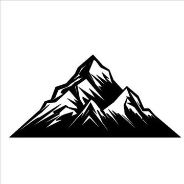 Single mountain silhouette. Mountain vector. Mountain silhouette  vector icon イラスト素材