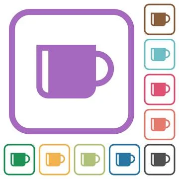 Single mug solid simple icons Stock Illustration