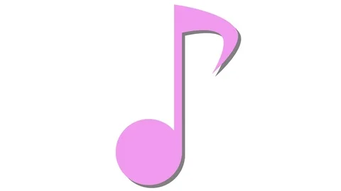Single musical note in and out animation pink Stock Footage 81393514