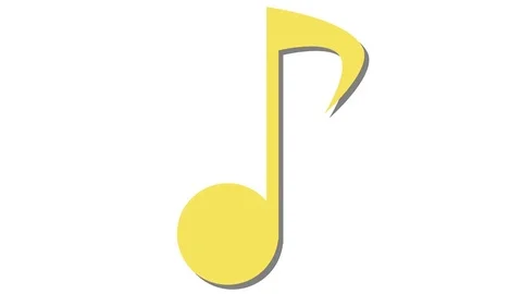 Single musical note in and out animation yellow Stock Footage 81393515