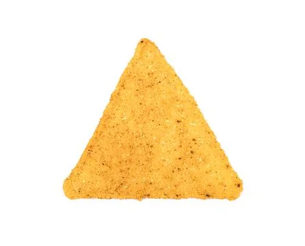 Single nacho chip on white background Stock Photos