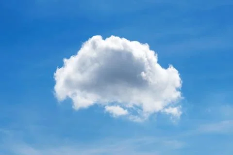 Single nature white cloud on blue sky background in daytime Photos
