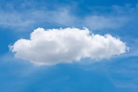 Single nature white cloud on blue sky background in daytime Photos