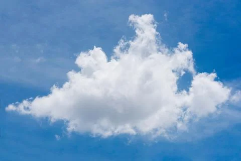 Single nature white cloud on blue sky background in daytime Stock Photos