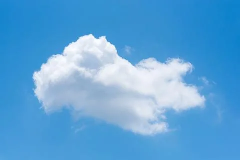 Single nature white cloud on blue sky background in daytime Stock-Fotos