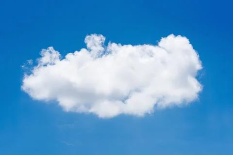 Single nature white cloud on blue sky background in daytime, photo of natur.. 库存照片