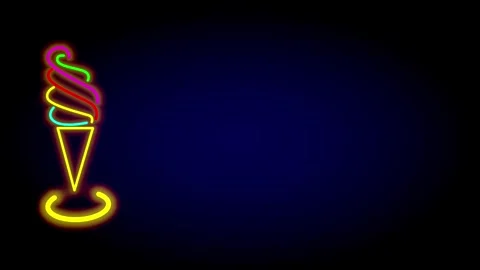 Single Neon Ice Cream Stock Footage 335632922