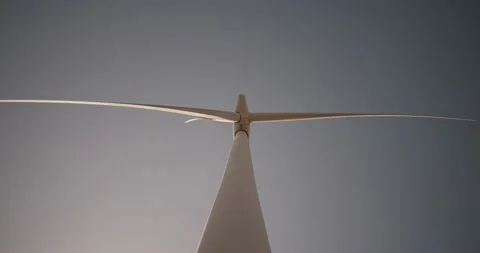 Single net zero wind turbine from beneath under spinning blades, 4k, Scotland UK Stock Footage 185640776