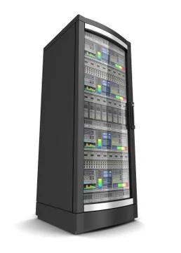 Single network workstation server 3d illustration Stock Illustration