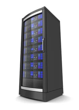 Single network workstation server 3d illustration Stockillustratie