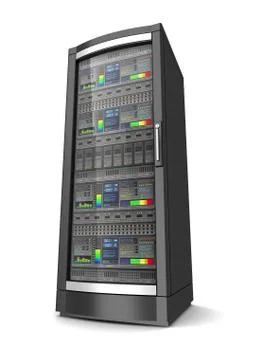 Single network workstation server 3d illustration Illustrazione stock