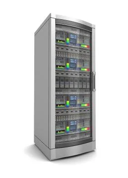 Single network workstation server 3d illustration Stock Illustration