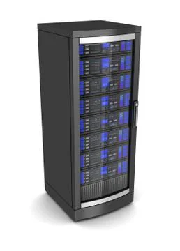 Single network workstation server 3d illustration イラスト素材