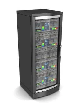 Single network workstation server 3d illustration Stock Illustration
