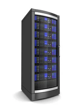 Single network workstation server 3d illustration Stock Illustration