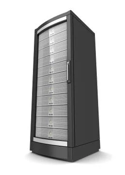 Single network workstation server 3d illustration 스톡 일러스트