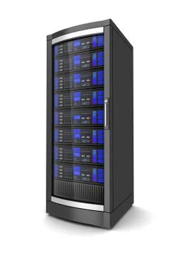 Single network workstation server 3d illustration Stock Illustration