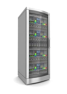 Single network workstation server 3d illustration Stock Illustration