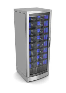 Single network workstation server 3d illustration Stock Illustration
