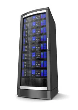 Single network workstation server 3d illustration Stock Illustration