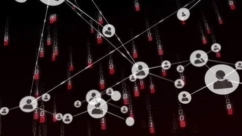 Single node appearing, nodes forming, lines linking, zooming, showing network Stock Footage 329550661