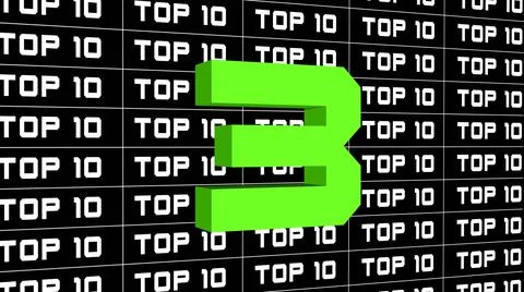 Single number 3 of the TOP 10 Digits in changing colors -  lettering TOP 10 Illustrazione stock