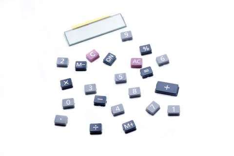 Single number keys simulating a free calculator Stock Photos
