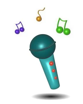 A single object is a Microphone. 3d illustration. Stock Illustration
