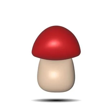 A single object is a Mushroom. 3d illustration. Stock Illustration