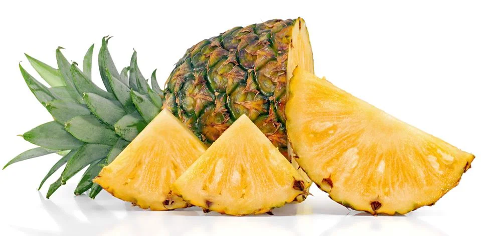 Single object of Pineapple isolated on white background Stock Photos