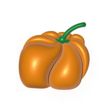 A single object is a pumpkin. 3d illustration. Stock Illustration