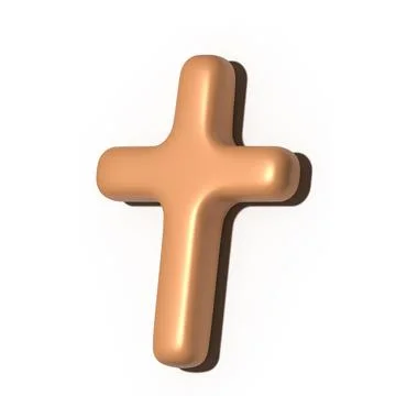 A single object is a religious cross. 3d illustration. Stock Illustration