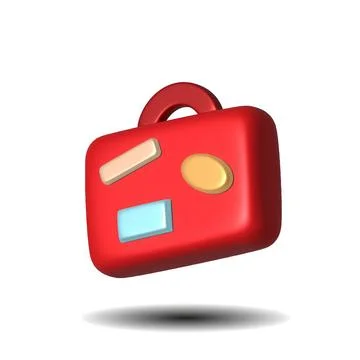 A single object is a Suitcase. 3d illustration. Stock Illustration